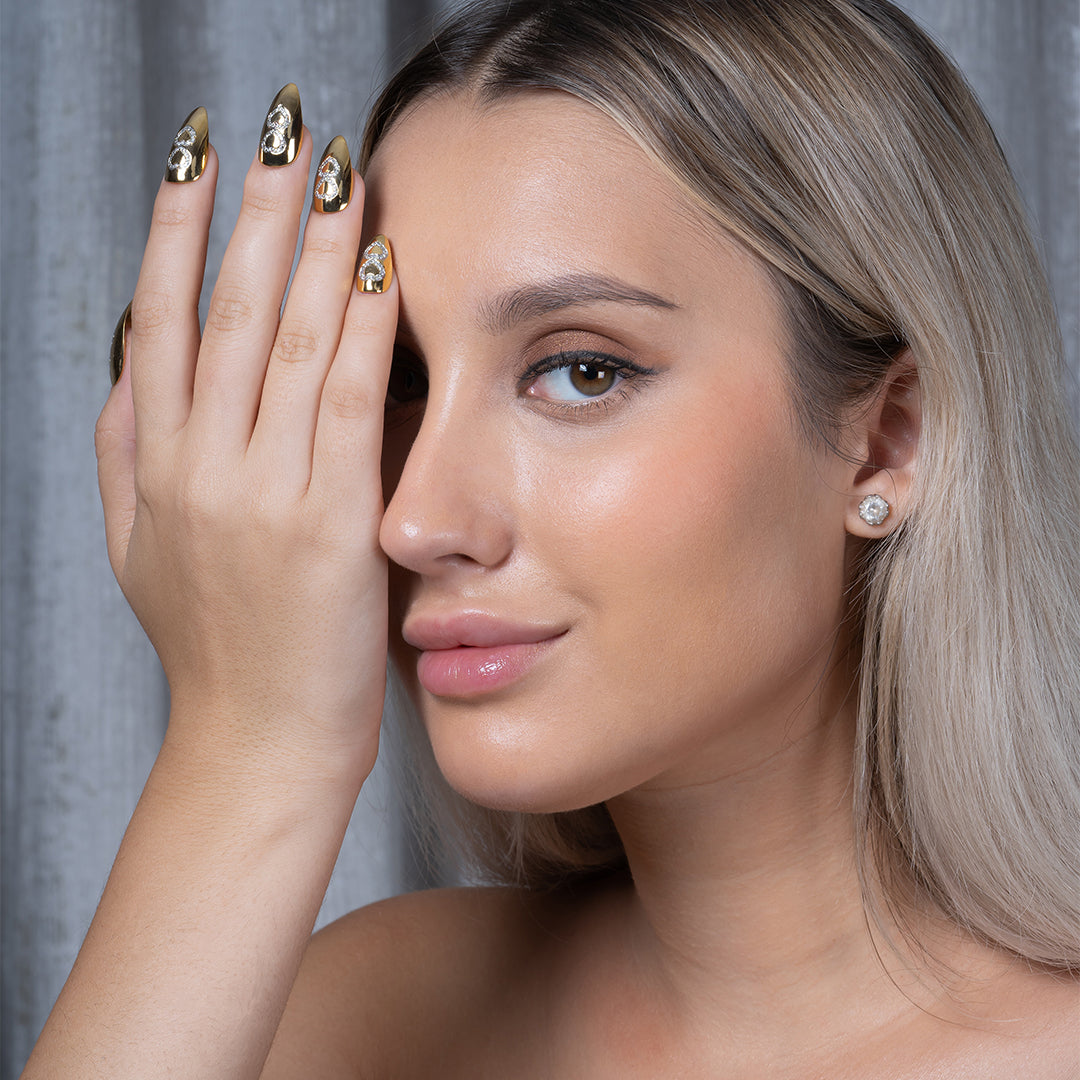 Top Beautiful Nails With Gold Plated Diamond Work| Rarejewel
